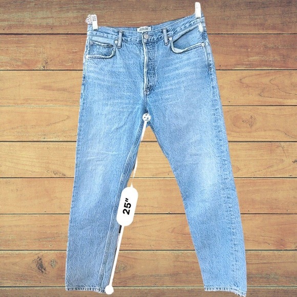AGOLDE Jamie Jeans Distressed Sz 28 Button Fly Organic Cotton A045-1139‎ - Picture 9 of 15